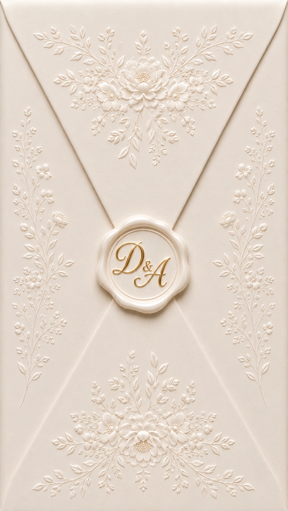 Embossed Floral Wedding Envelope